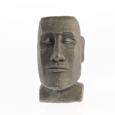 Magnesia-Kopf Statue Moai, 32 x 25,5 x 43cm, schwarz, 730108