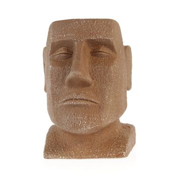 Cache-pot en magnésie Moai, 27,5 x 23 x 31,5 cm, couleur rouille, 730078 1