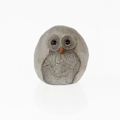 Poly owl solar, 12 x 9.7 x 12.5cm, grey, 729843