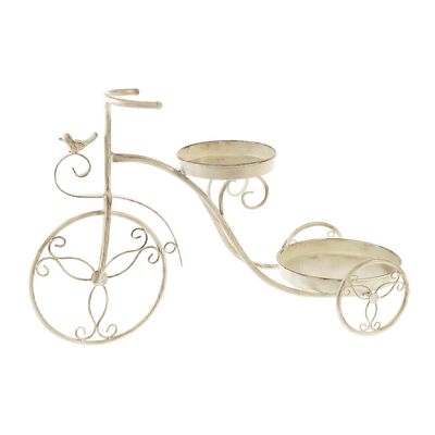 Vélo à fleurs en métal Limone2er, 62 x 22 x 40cm, blanc antique, 729157