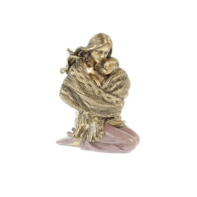 Poly woman kneeling with child, 8.5 x 6.5 x 12 cm, dusky pink, 728327