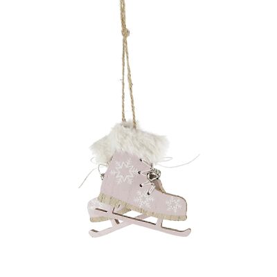 Wooden skate to hang, 10.5 x 2 x 10cm, pink, 721762
