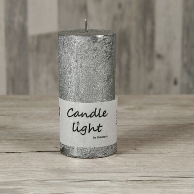 Pillar candle metallic, Ø 7 x 15 cm, anthracite, 714146