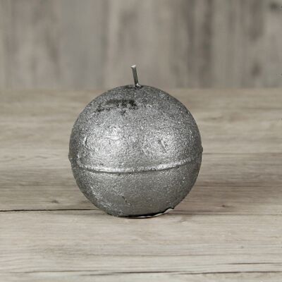 Ball candle metallic, Ø 8 cm, anthracite, 714023