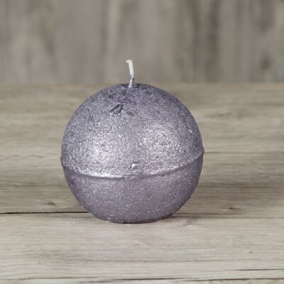 Ball candle metallic, Ø 8 cm, violet, 714016