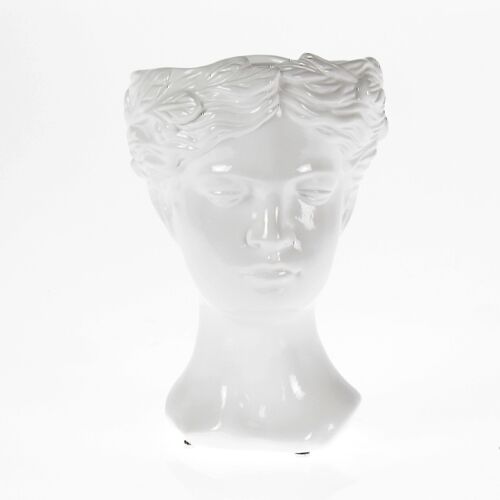 Keramik-Kopf zum Bepflanzen, 23 x 23 x 34 cm, weiß, 710032