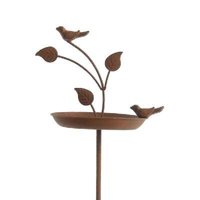 Bañera para pájaros de metal para enchufar, 20 x 20 x 110 cm, marrón oscuro, 709067