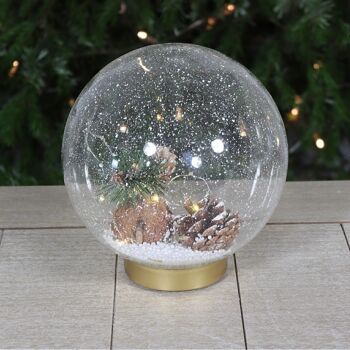 Boule en verre décorative avec LED et musique, 17,8 x 17,8 x19,5 cm, transparent/or, 708879 2