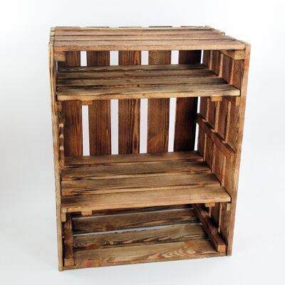 Estante caja de madera con 2 baldas, 50 x 40 x 30 cm marrón, 705236