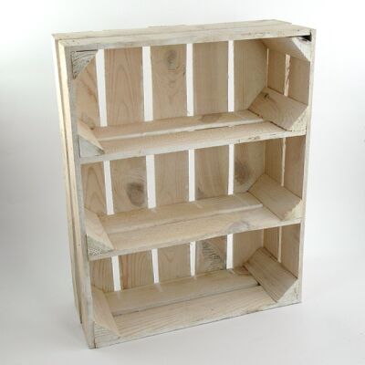Wooden shelf box, limed, 50 x 40 x 15 cm, 705182