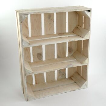 Boîte étagère en bois, chaulé, 50 x 40 x 15 cm, 705182 1