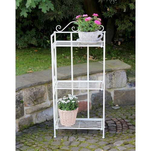 Metall-Regal 3er Saint-Tropez, 50 x 27 x 111 cm, antik weiß, 702600