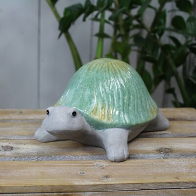 Ceramic turtle large, 25 x 18 x 13 cm, green/grey, 699047