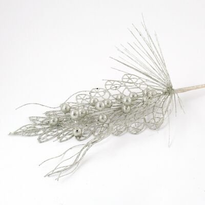 Decorative branch with berries, 55 cm, champagne, 695483
