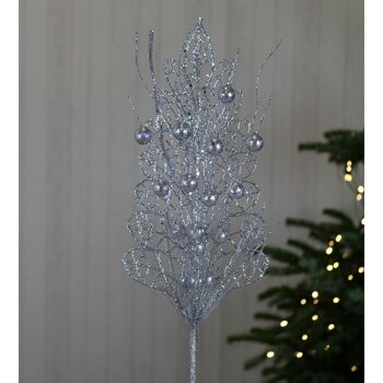 Branche déco avec baies, 55 cm, argent, 695490 2