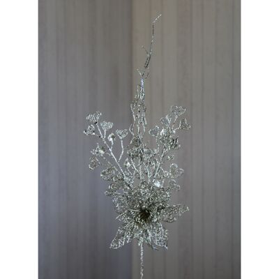 Deko-Zweig mit Blüte, 77 cm, champagne, 695452