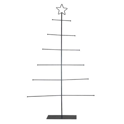 Metal fir tree standee, 70 x 12.5 x 118 cm, white, 689659