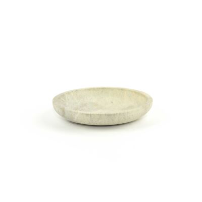 Large saucer with round edges in natural stone