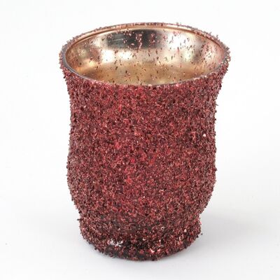 Farol Creta strass, 9 x 9 x 11 cm, burdeos, 685248