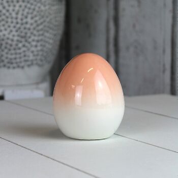 Oeuf en porcelaine avec dégradé, 6,6 x 6,6 x 7,8 cm, abricot, 669439 2