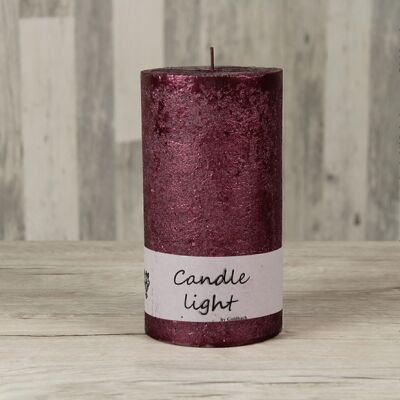 Pillar candle Big Rustic, Ø 10 x 20 cm metallic red, 657771