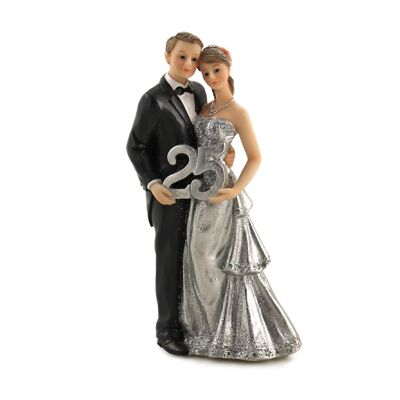 Sposa e sposo in argento poly, 10 x 6 x 18 cm, 634963