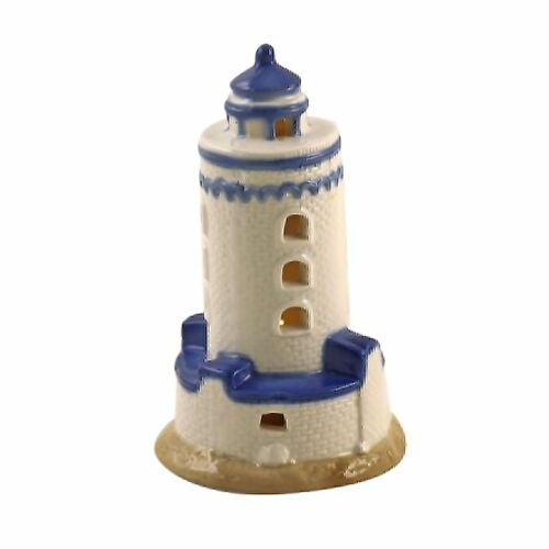 Porzellan-Leuchtturm, 7 x 7 x 11 cm, weiß/blau, 629327