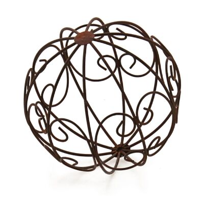 Metal ball ornaments, Ø 15 cm, rust-colored, 627231