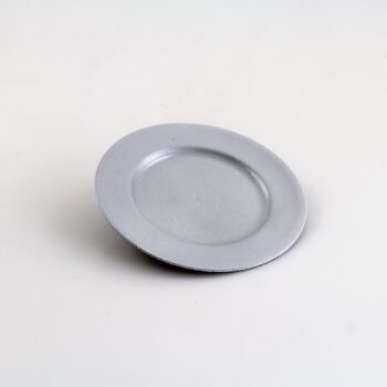 Assiette décorative gris nacre, diamètre 17 cm plastique, 616938 1