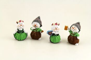 Costumes de bonhommes de neige en poly, 8,5 x 11,5 cm vert 4-assortis, 616631 1