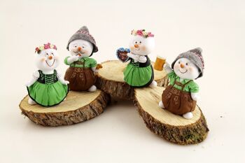 Costumes de bonhommes de neige en poly, 8,5 x 11,5 cm vert 4-assortis, 616631 2