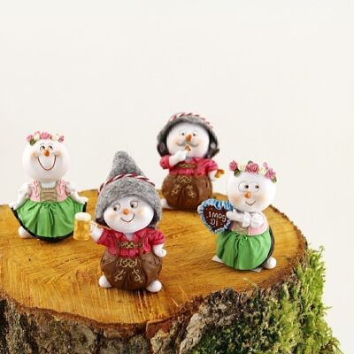 Poly snowmen costumes, 5 x 6.5 cm red 4-assorted, 616624