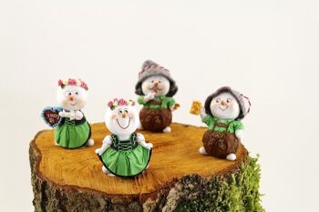 Costumes de bonhommes de neige en poly, 5 x 6,5 cm vert 4-assortis, 616600