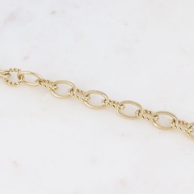 Golden Maylon bracelet - smooth and twisted links