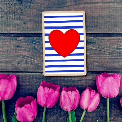 Holzpostkarte LOVE HEART Valentinstagskarte
