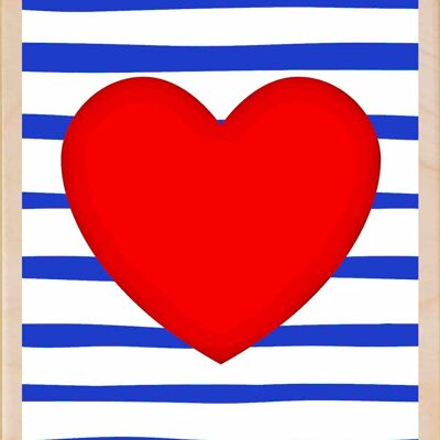 Cœur Marin, Cartes postales en bois durables, lot de 6 (10 x 15 cm) | The Wooden Postcard Company