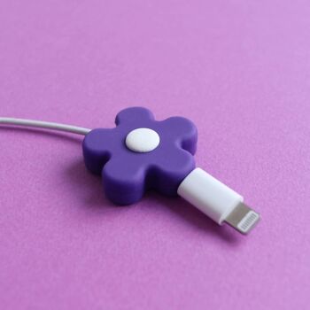 Protège-câble - Fleur violette et blanche (240041) 2