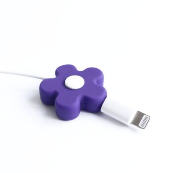 Protège-câble - Fleur violette et blanche (240041) 3