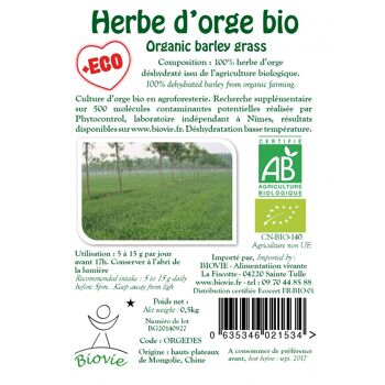 Herbe d'orge bio déshydratée 500 g 3