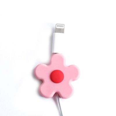 Cable cover - Pink and red flower (240047)