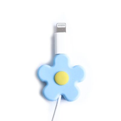 Cable cover - Blue and yellow flower (240036)