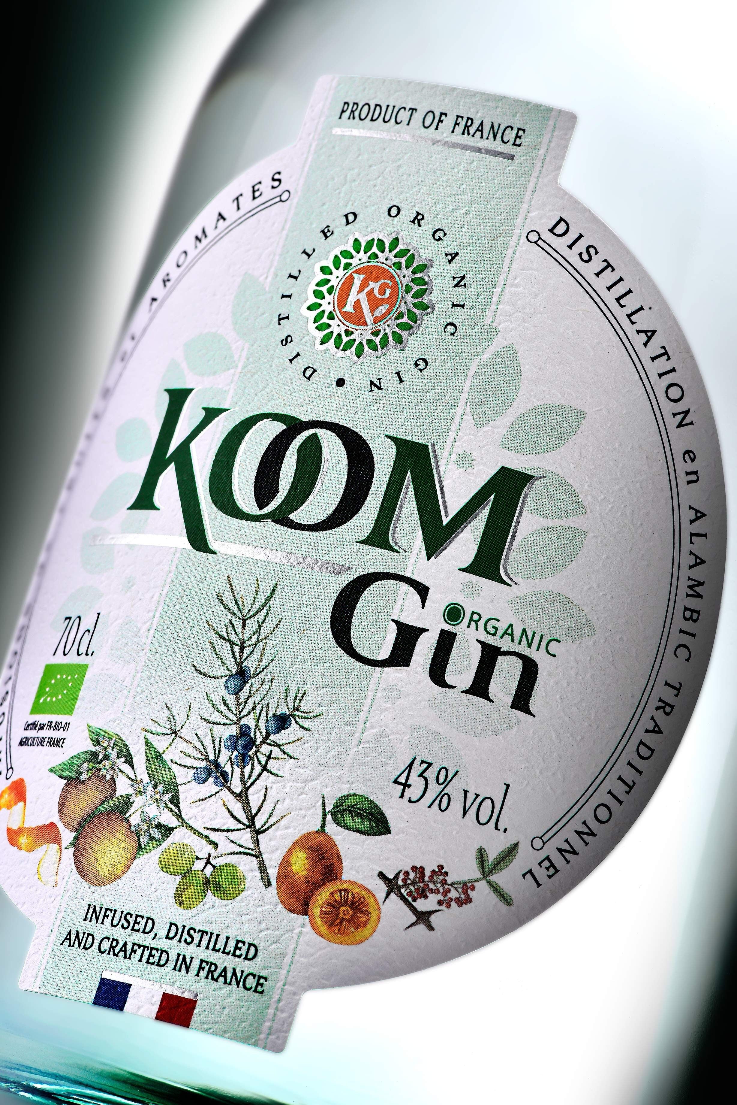 Koom Gin - Bio & Artisanal 43% vol. - Avec étui
