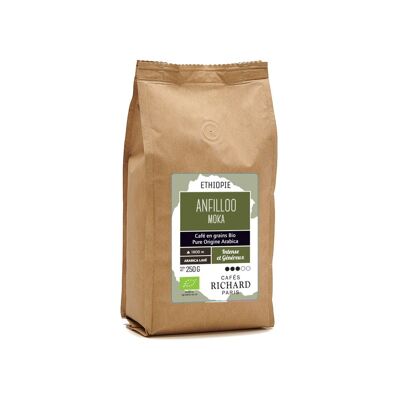 Café Ethiopie Moka Anfiloo Bio 250 g, Grains