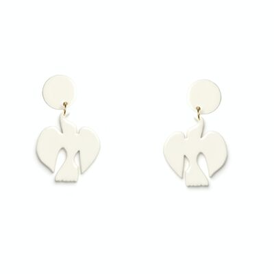 Boucles d'oreille COLOMBINE ivoire