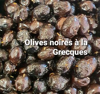 Olives noires à la Grecques nature pot verre 90gr 2