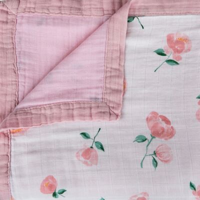 Soft Pink Flower 4-lagige Decke