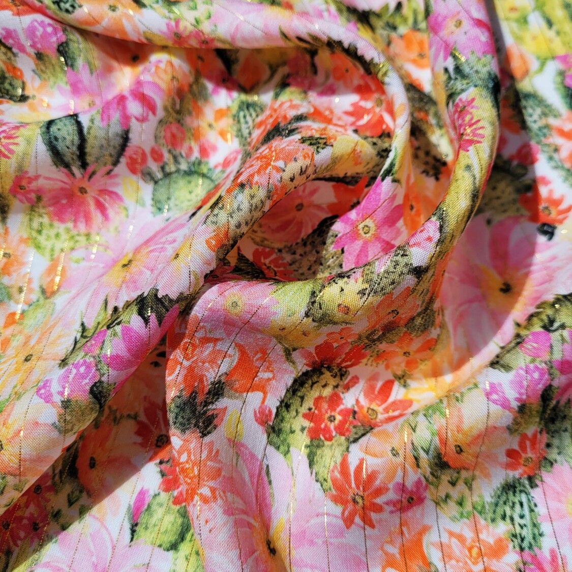 Viscose lurex motif exclusif "Echinocactus"