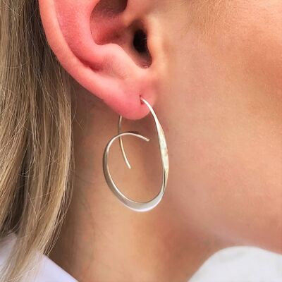 Tapered Sterling Silver Hoop Earrings