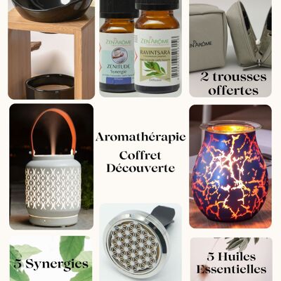 Aromathérapie - diffuseur d'arôme et huile essentielle- coffret découverte
