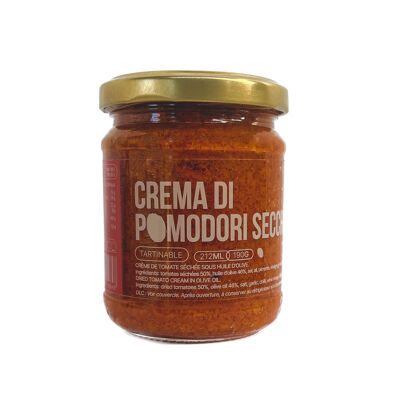 Crème de légumes à l’huile d’olive - Tartinable à l’huile d’olive - Crema di pomodori secchi - Crème de tomate séchée sous huile d'olive (190g)